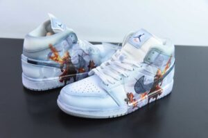 Custom WAJI47092831 Nike MID Air Jordan 1 Jordan 1 Black Mid Top Retro Basketball Shoes DR8038-100