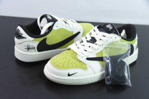 WFWA13756445Fragment xTravis Scott x Air Jordan 1 Collaboration Reverse Swoosh Low Top Casual Skate Shoes JH6089 002