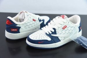 WFWW43418849 Bape x Nike Air Jordan 1 Cream White Blue Air Jordan 1 1JH6088-605