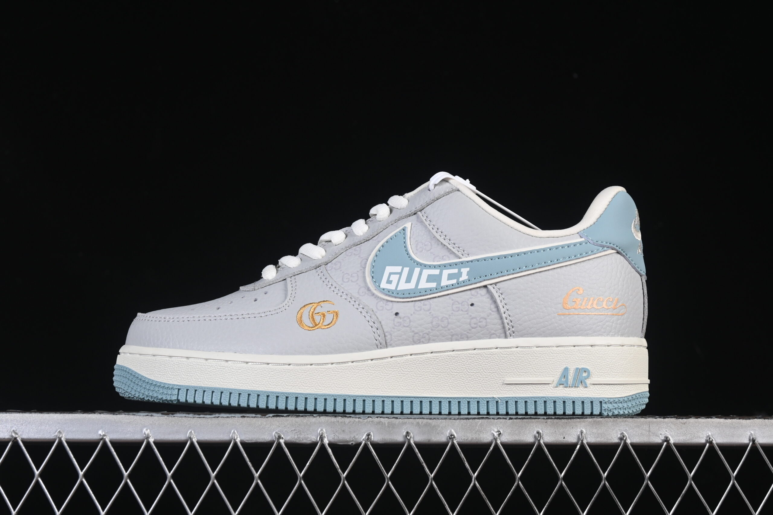 Nike Air Force 1'07 Low Collaboration Grey Blue Air Force 1 Low Top Casual Skate Shoes YF9511-800