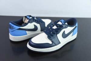 YAJQ15548935 Nike Air Jordan 1 Black White Blue Air Jordan 1 Low Top Casual Skate Shoes CZ0790 400