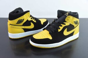 ZAJN53267430 Nike Air Jordan 1 Mid New Love Black Yellow Mid Top Culture Casual Skate Shoes HJ6654-071