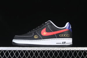Nike Air Force 1'07 Low Collaboration Black Red Air Force 1 Low Top Casual Skate Shoes AH8462-001