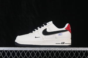 Nike Air Force 1'07 Low Retro Cream Black Red Air Force 1 Low Top Casual Skate Shoes DD1982-324