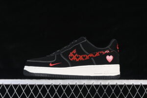 Nike Air Force 1'07 Low Collaboration Black Red Air Force 1 Low Top Casual Skate Shoes LD1999-007