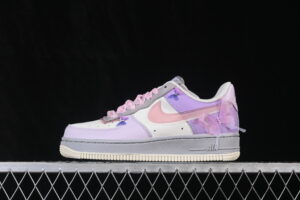 Nike Air Force 1'07 Low Pink Purple Air Force 1 Low Top Casual Skate Shoes Graffiti Hand Painted CJ0304-160