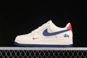 Nike Air Force 1'07 Low Collaboration Cream Blue Red Air Force 1 Low Top Casual Skate Shoes JJ2508-716