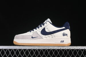 Nike Air Force 1'07 Low Collaboration Cream Blue Air Force 1 Low Top Casual Skate Shoes JS8028-016