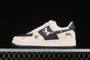 Nike Air Force 1'07 Low Collaboration Cream Black Air Force 1 Low Top Casual Skate Shoes DF0188-042