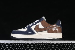 Nike Air Force 1'07 Low Collaboration Blue Brown Air Force 1 Low Top Casual Skate Shoes DF0188-105