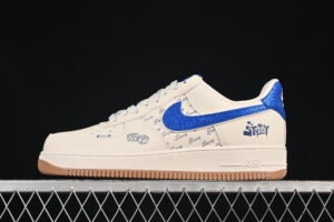 Nike Air Force 1'07 Low Collaboration Cream Blue Air Force 1 Low Top Casual Skate Shoes KJ1688-006