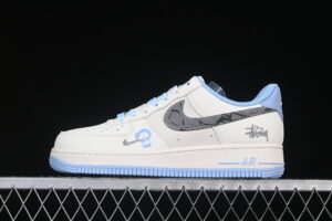 Nike Air Force 1'07 Low Collaboration Cream Grey Blue Air Force 1 Low Top Casual Skate Shoes QW5606-269