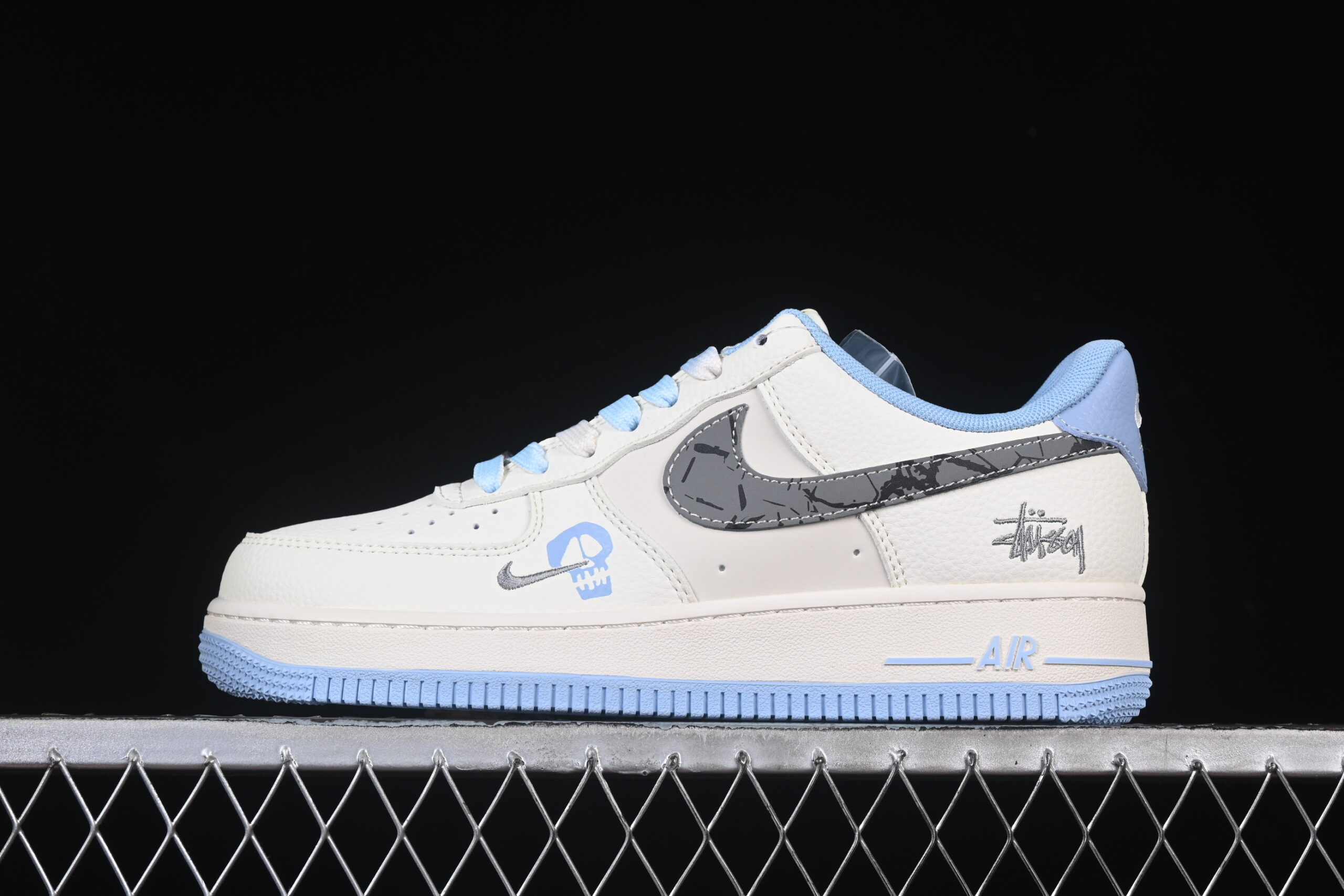 Nike Air Force 1'07 Low Collaboration Cream Grey Blue Air Force 1 Low Top Casual Skate Shoes QW5606-269