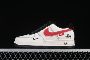 Nike Air Force 1'07 Low Collaboration Black Red Air Force 1 Low Top Casual Skate Shoes XS1958-518
