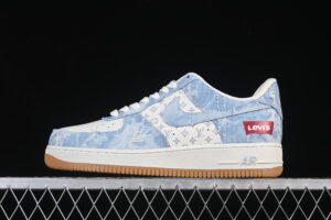 Nike Air Force 1'07 Low White Blue Air Force 1 Low Top Casual Skate Shoes YF9511-814