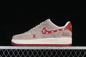 Nike Air Force 1'07 Low Grey Red Suede Air Force 1 Low Top Casual Skate Shoes KL1688-002