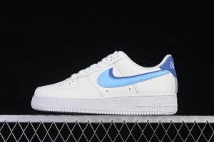 Nike Air Force 1'07 Low White Blue Air Force 1 Low Top Casual Skate Shoes Double Swoosh DO9786-100