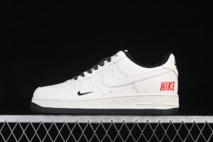 Nike Air Force 1'07 Low Cream Black Red Air Force 1 Low Top Casual Skate Shoes MM3399-813