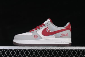 Nike Air Force 1'07 Low Red Grey Air Force 1 Low Top Casual Skate Shoes HT5088-621