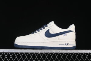 Nike Air Force 1'07 Low Nike Cream White Blue Air Force 1 Low Top Casual Skate Shoes SM6668-122