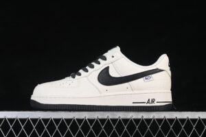 Nike Air Force 1'07 Low Nike Cream White Black Air Force 1 Low Top Casual Skate Shoes SM6668-120