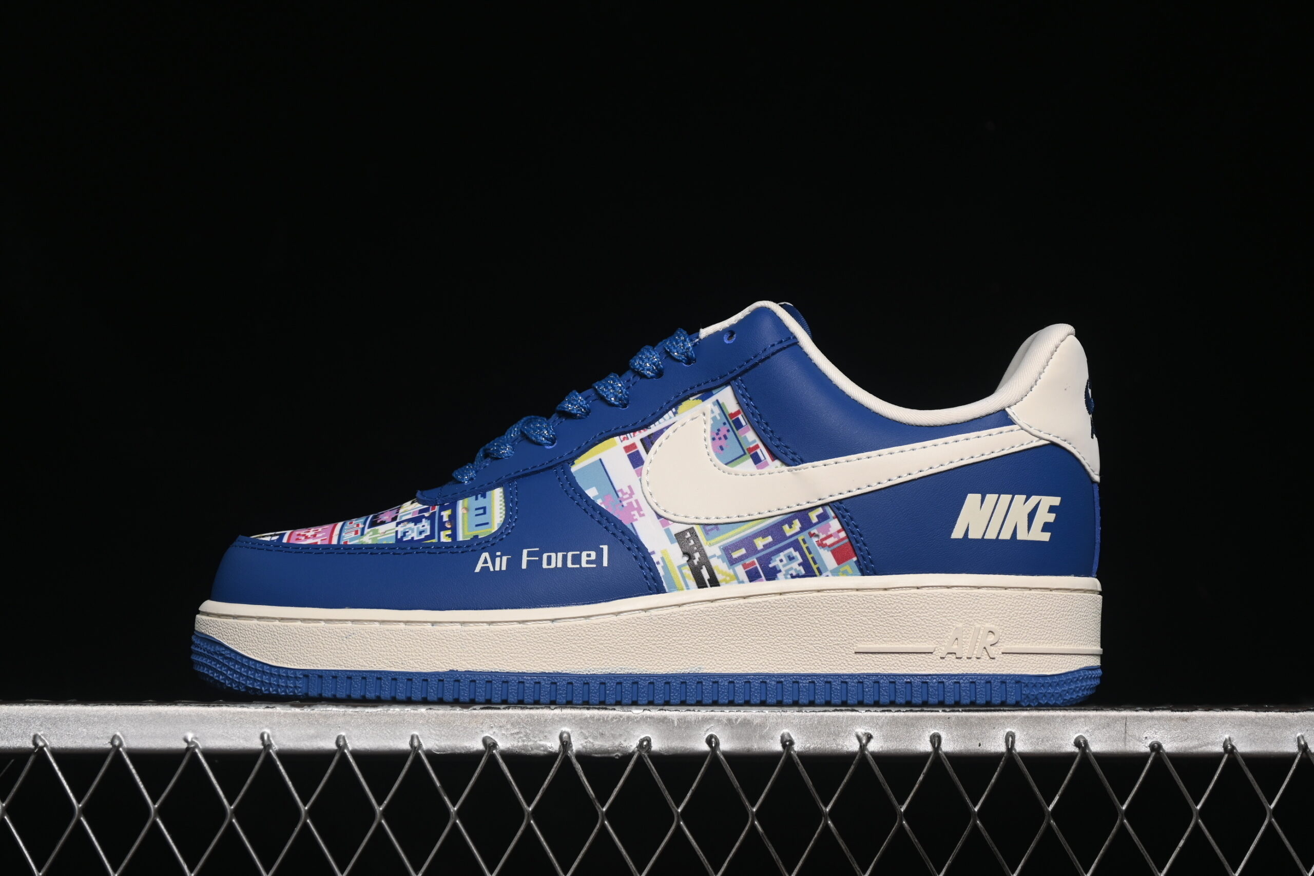 Nike Air Force 1'07 Low Nike Collaboration Blue White Air Force 1 Low Top Casual Skate Shoes KJ1688-009