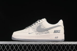 Nike Air Force 1'07 Low Nike Collaboration Cream Grey Air Force 1 Low Top Casual Skate Shoes HH7518-070