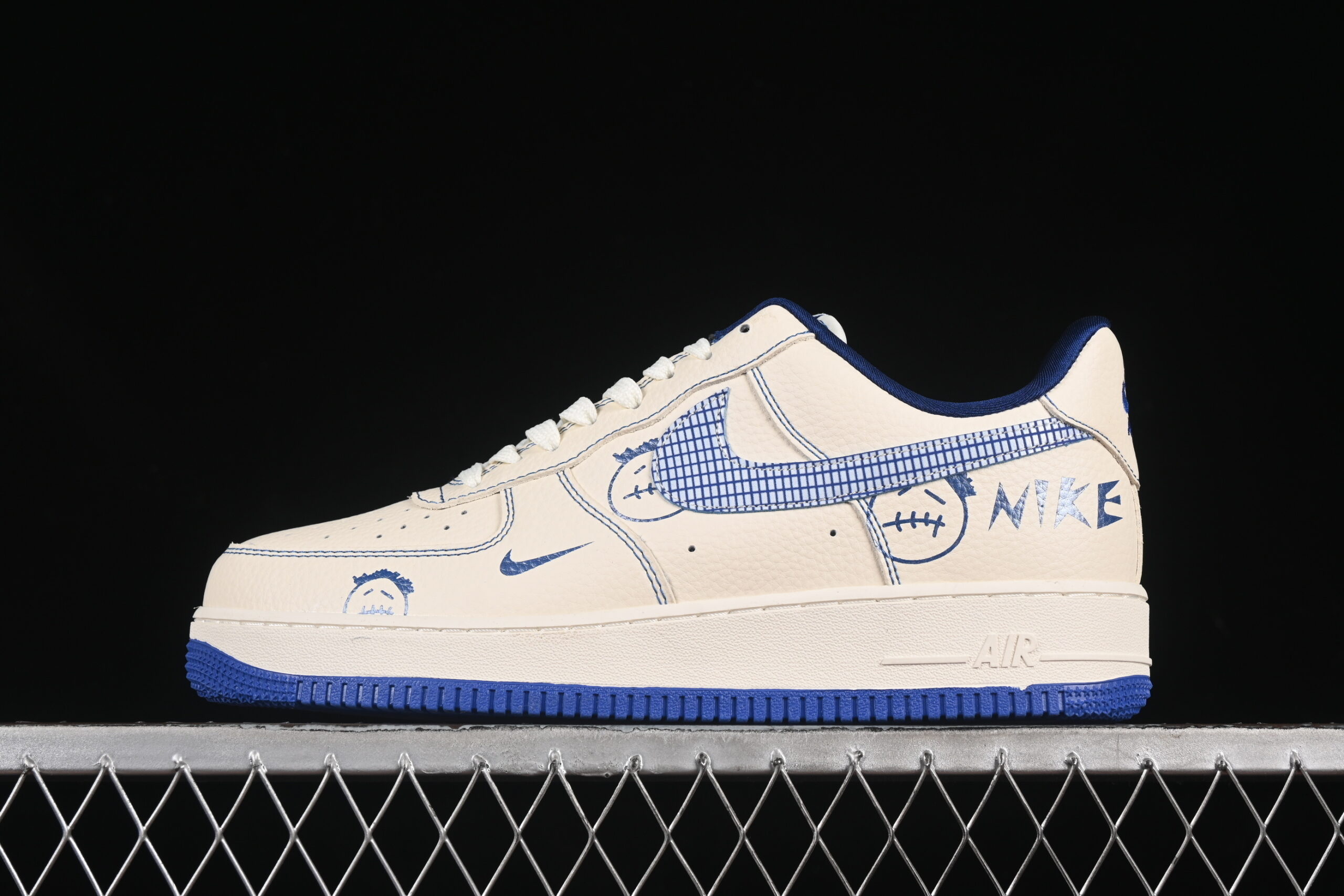 Nike Air Force 1'07 Low Nike Collaboration Blue Air Force 1 Low Top Casual Skate Shoes DF0188-053
