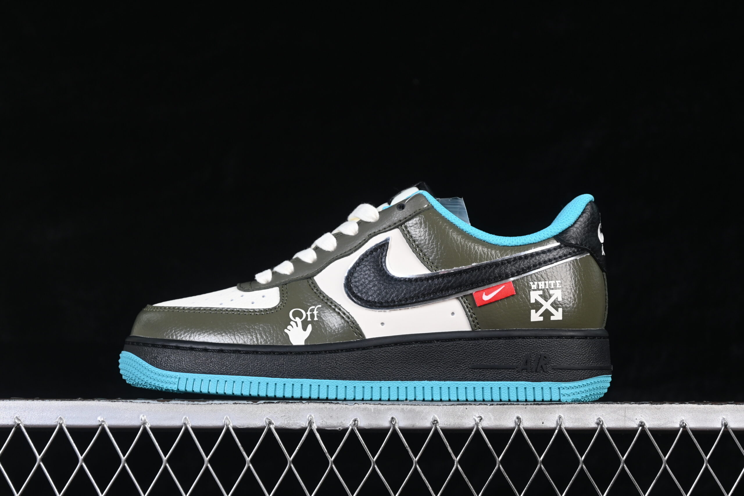 Nike Air Force 1'07 Low Collaboration Black Green Blue Low Top Casual Skate Shoes QW5836-022