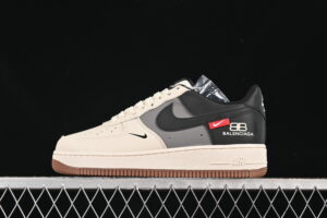 Nike Air Force 1'07 Low Collaboration Cream Grey Black Air Force 1 Low Top Casual Skate Shoes HJ3318-005