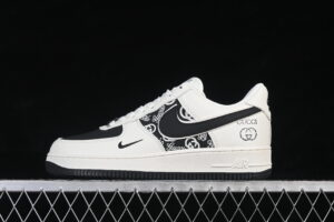 Nike Air Force 1'07 Low Collaboration Cream Black Air Force 1 Low Top Casual Skate Shoes XY9025-016