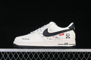Nike Air Force 1'07 Low Collaboration Cream Black Air Force 1 Low Top Casual Skate Shoes SM6668-117