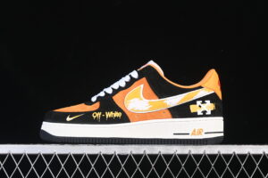 Nike Air Force 1'07 Low Collaboration Black Air Force 1 Low Top Casual Skate Shoes Graffiti SY1388-001