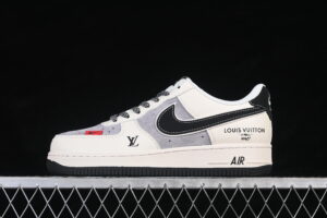 Nike Air Force 1'07 Low Collaboration Black Grey Suede Air Force 1 Low Top Casual Skate Shoes XD9314-619