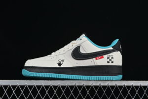 Nike Air Force 1'07 Low Collaboration Black Blue Cream Black Air Force 1 Low Top Casual Skate Shoes QW5836-003