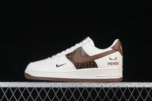 Nike Air Force 1'07 Low Collaboration Retro White Brown Air Force 1 Low Top Casual Skate Shoes XY9025-017