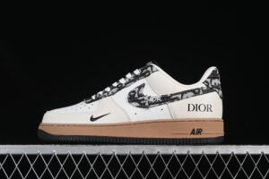 Nike Air Force 1'07 Low Collaboration Cream Black Grey Air Force 1 Low Top Casual Skate Shoes KK1988-048