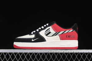 Nike Air Force 1'07 Low Collaboration Red Black Air Force 1 Low Top Casual Skate Shoes KK1988-066