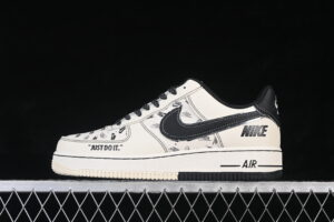 Nike Air Force 1'07 Low Cream Black Air Force 1 Low Top Casual Skate Shoes DF0188-109