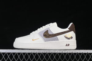 Nike Air Force 1'07 Low Collaboration Cream Brown Air Force 1 Low Top Casual Skate Shoes Year of the Horse FQ7637-001