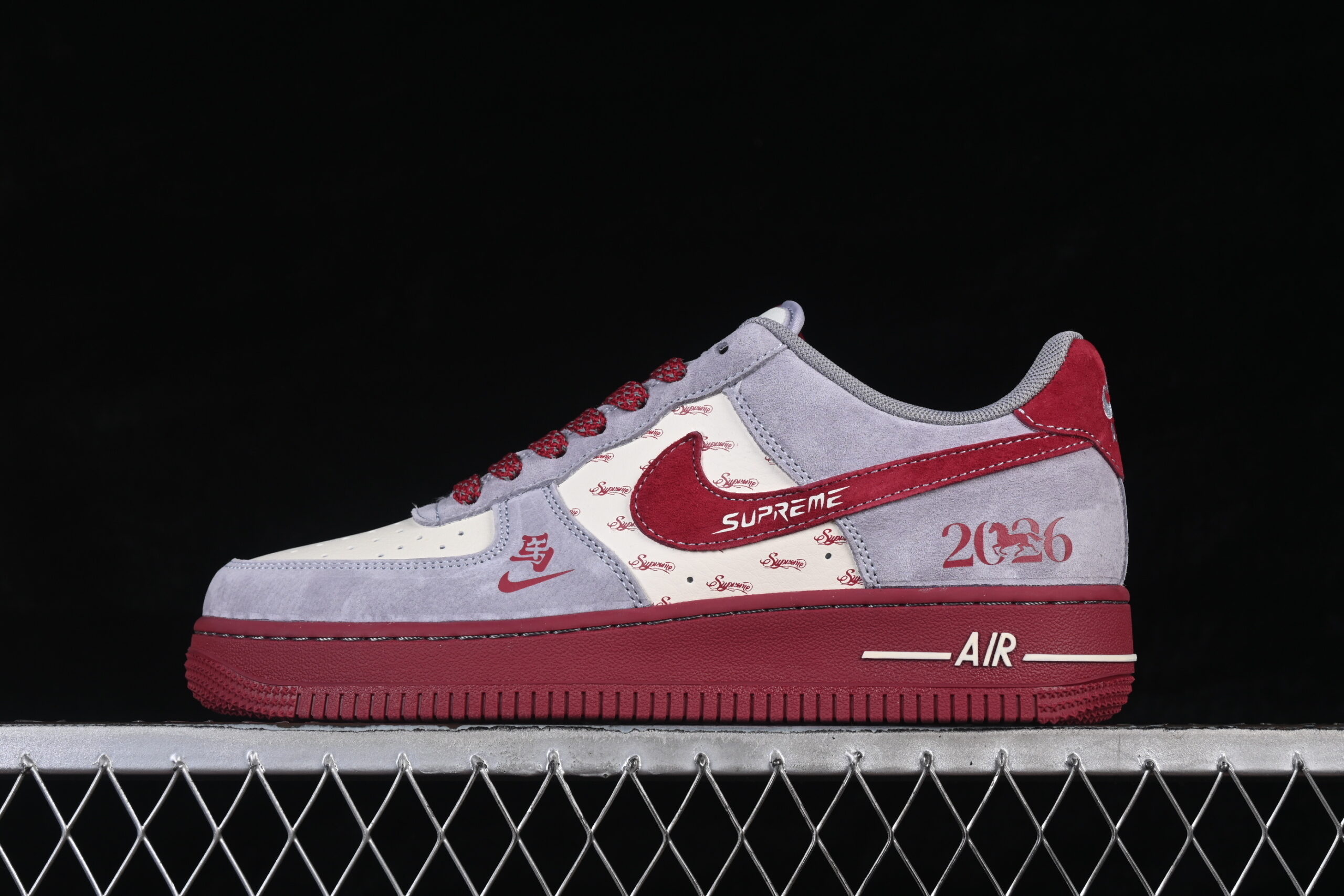 Nike Air Force 1'07 Low Limited Grey Red Air Force 1 Low Top Casual Skate Shoes Year of the Horse JP2026-136