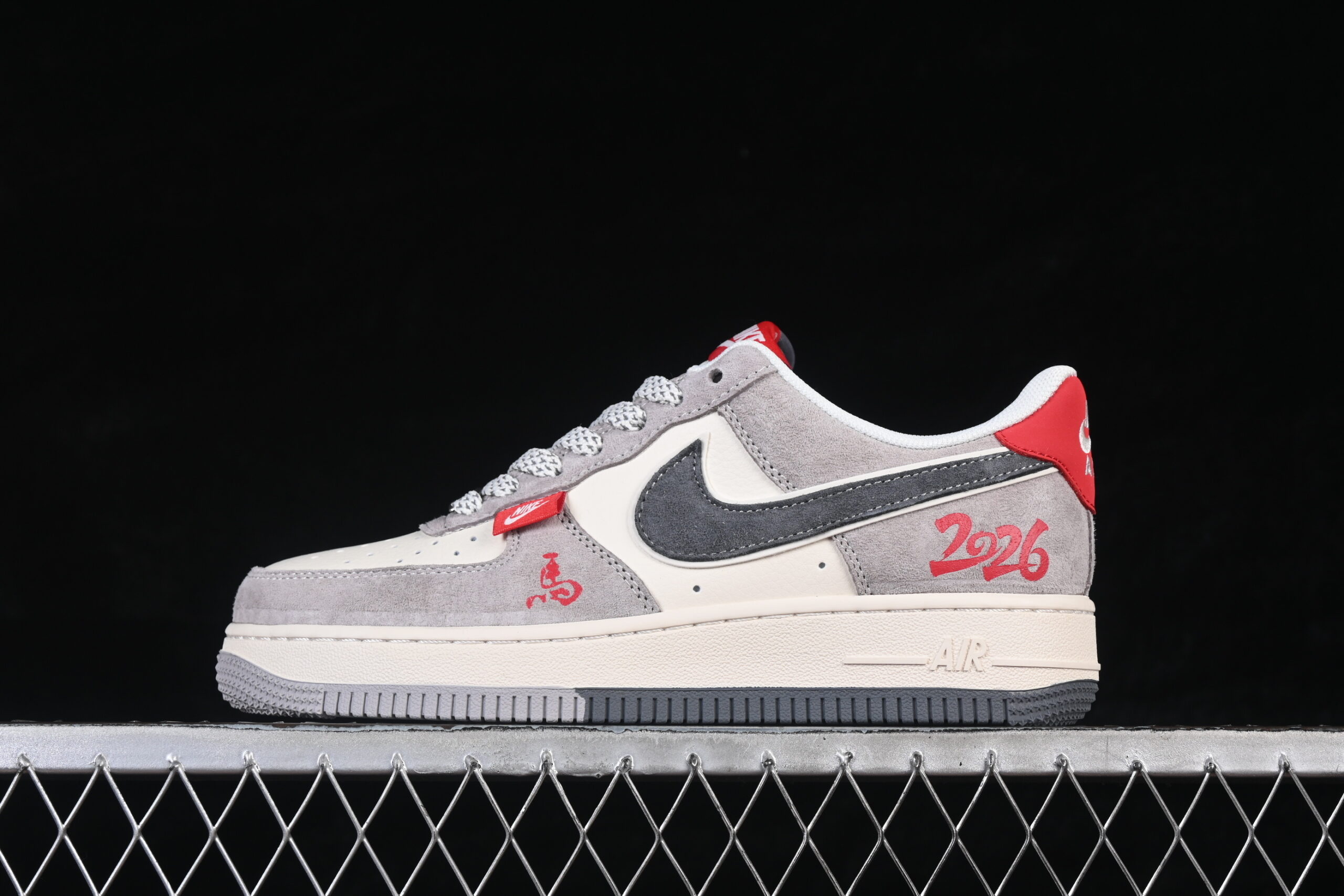 Nike Air Force 1'07 Low Limited Grey Red Air Force 1 Low Top Casual Skate Shoes Year of the Horse HT5088-628