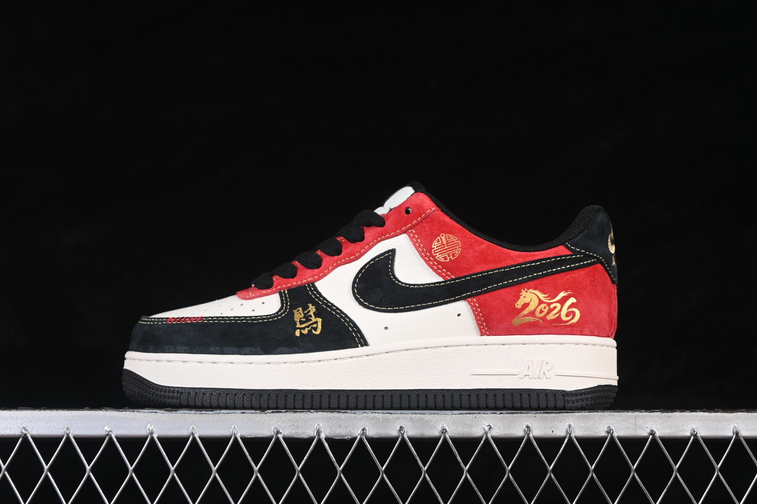 Nike Air Force 1'07 Low Limited Cream Black Red Air Force 1 Low Top Casual Skate Shoes Year of the Horse QW5288-131