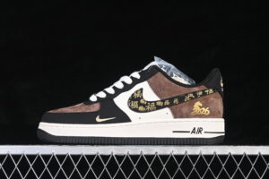 Nike Air Force 1'07 Low Limited Black Brown Suede Air Force 1 Low Top Casual Skate Shoes Year of the Horse XD0028-010