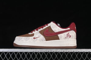 Nike Air Force 1'07 Low Limited Collaboration White Brown Air Force 1 Low Top Casual Skate Shoes Year of the Horse DW8806-007