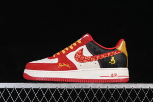 Nike Air Force 1'07 Low Limited Collaboration Black Red Air Force 1 Low Top Casual Skate Shoes Chinese Style Year of the Horse DF0188-133