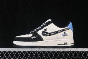 Nike Air Force 1'07 Low Black Cream Blue Air Force 1 Low Top Casual Skate Shoes DW8806-005