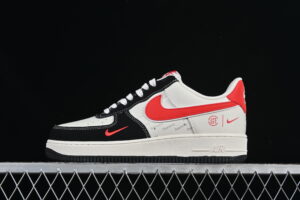 Nike Air Force 1'07 Low Black Red Air Force 1 Low Top Casual Skate Shoes KB1688-001