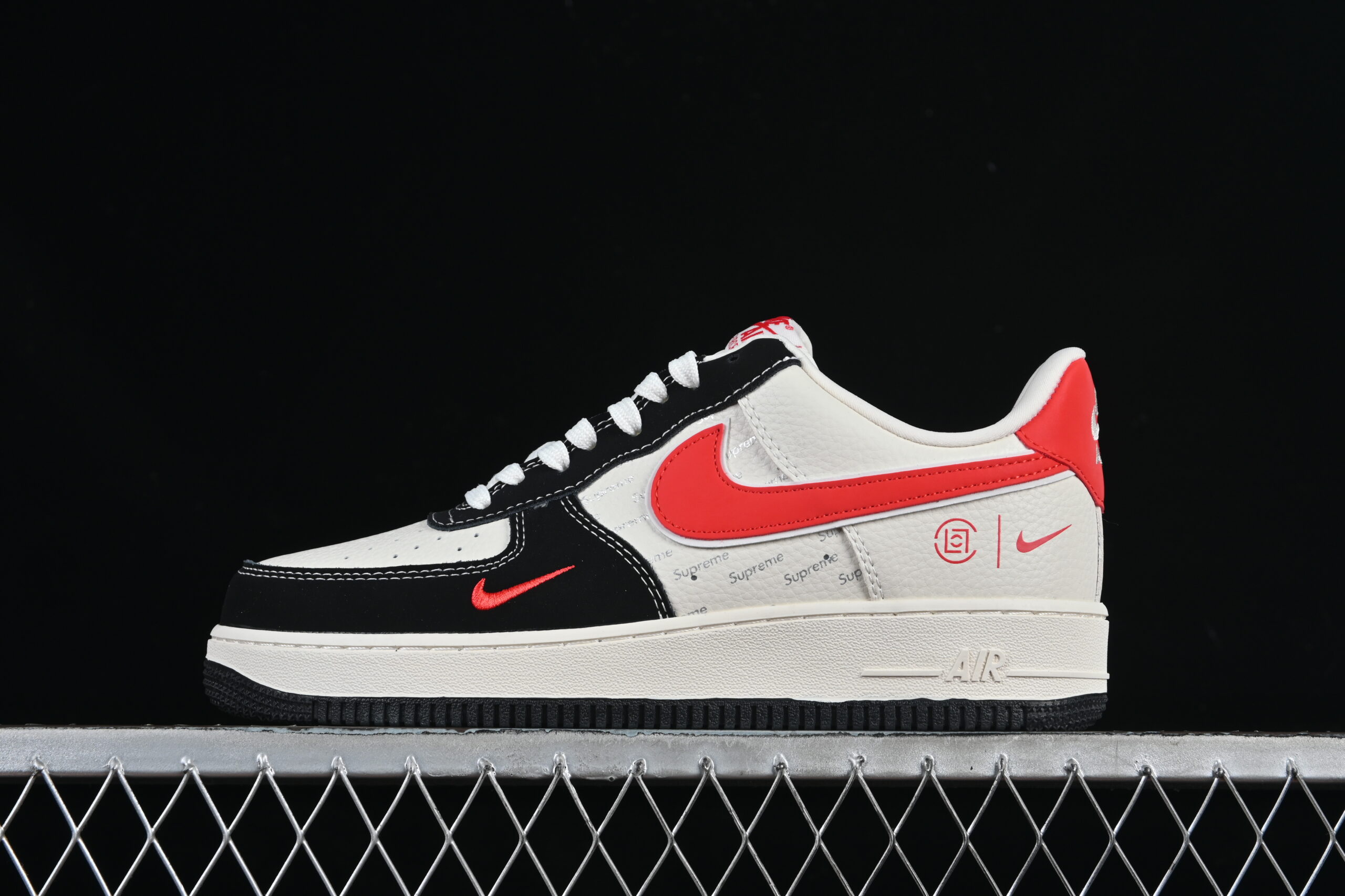Nike Air Force 1'07 Low Black Red Air Force 1 Low Top Casual Skate Shoes KB1688-001