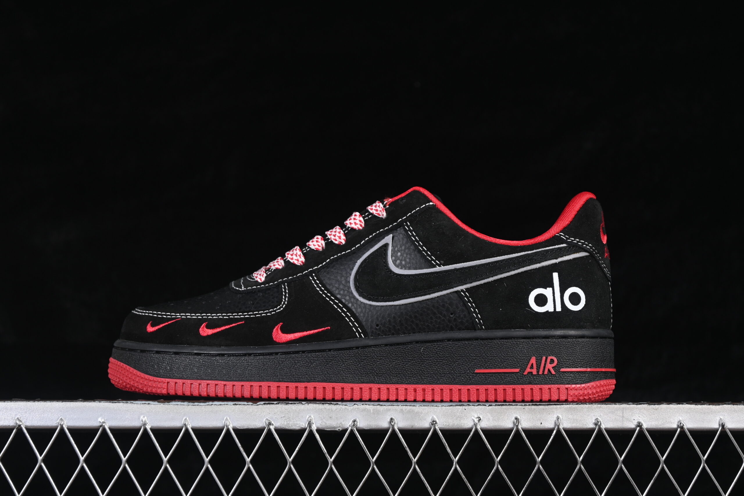 Nike Air Force 1'07 Low Black Red Air Force 1 Low Top Casual Skate Shoes SS1979-009